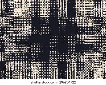 Abstract vector background. Monochrome grunge composition of overlapping irregular elements.