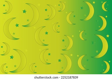 Abstract vector background with moon and stars in gradient colors