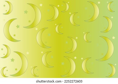 Resumen de fondo vectorial con luna y estrellas en colores degradados