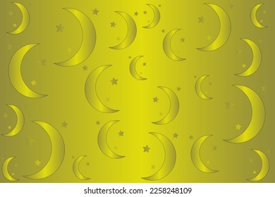 Abstract vector background with moon and stars in gradient colors