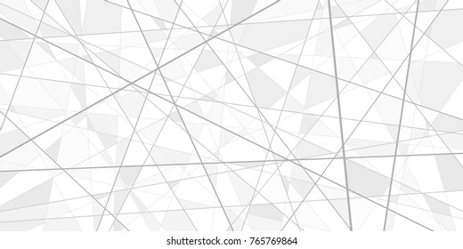 Abstract vector background, more lines and triangular fragments, geometry illustration, white technology wallpaper