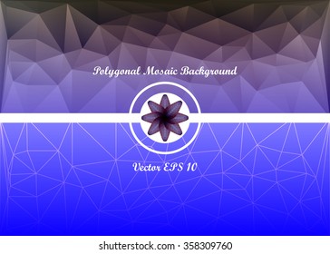abstract vector background .Mosaic Background .Blue purple Polygonal background .Mosaic of triangles .Creative design for business . Vector illustration with polygon logo