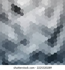 Abstract vector background. Mosaic. polygonal style. Gray hexagons. Template for presentation, advertising, banner, cover.