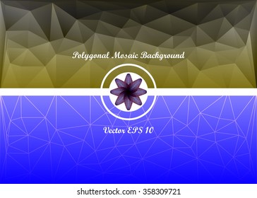Abstract vector background .Mosaic Background .Yellow blue Polygonal background .Mosaic of triangles .Creative design for business . Vector illustration with polygon logo