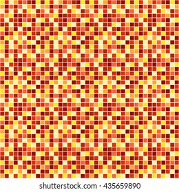 Abstract vector background with mosaic in yellow, red colors. Seamless pattern. 