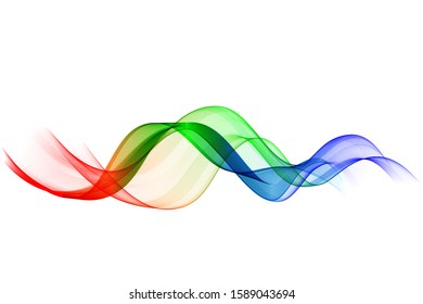 Abstract vector background. Multi-color wave on white background.