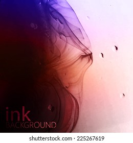 abstract vector background of multicolored fluid ink swirling in water 