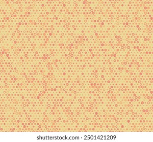 Abstract vector background. Multicolored geometric elements of varied size. Bold rounded hexagon cells with padding and inner solid cells. Small hexagon geometric shapes. Tileable pattern.