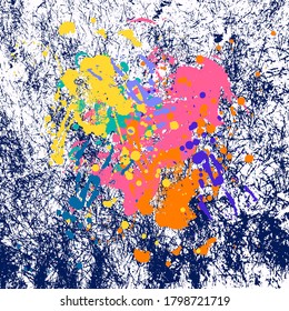 Abstract vector background with multi-colored paints stains on a canvas texture in pastel colors. Use for backgrounds, textures, advertisements, web designs. packaging, paper, fabric.
