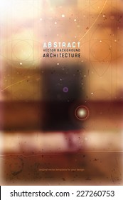 abstract vector background with mysterious ancient architecture motives
