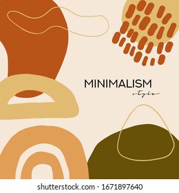 Abstract vector background with naive style, various lines, minimalist elements pastel colors and geometric doodle shapes for your design, presentation, package, poster, decoration. Minimalism style