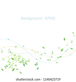 Abstract vector background, nature green concept with wave line