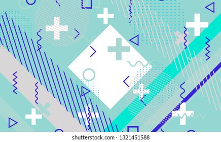 Abstract vector background. Neo memphis, Pop art style.