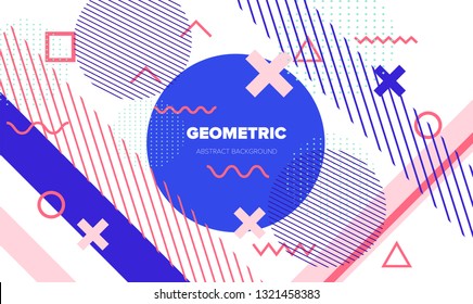 Abstract vector background. Neo memphis, Pop art style.