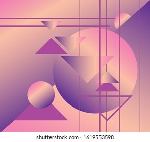 Abstract vector background neon color. Geometric composition.