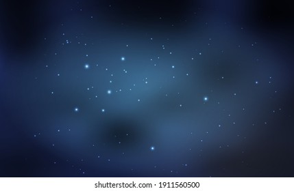 Abstract vector background with night sky and stars. Illustration of outer space and Milky Way