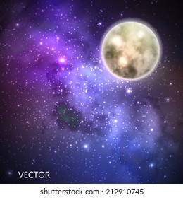 abstract vector background with night sky and stars. illustration of outer space and Milky Way