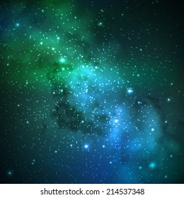 abstract vector background with night sky and stars. illustration of outer space and Milky Way 