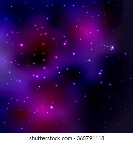 Abstract vector background with night sky and stars. Illustration of outer space. 