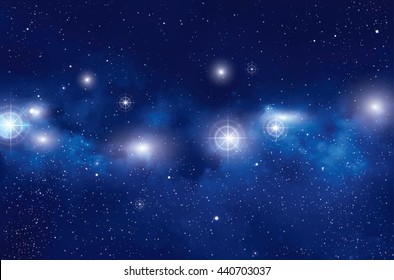 Abstract vector background with Night Sky and stars.