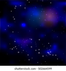 abstract vector background with night sky and stars. illustration of outer space and Milky Way