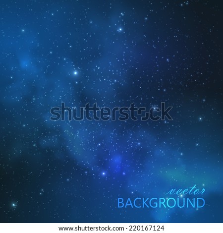 abstract vector background with night sky and stars. illustration of outer space and Milky Way 