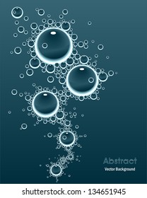 Abstract Vector background  with oil or water drops on dark