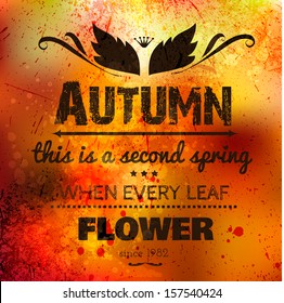 Abstract vector background on grunge paper with place for your text. Autumn background. Grunge effects can be easily removed for a brand new, clean sign.