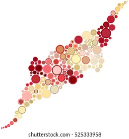 Abstract vector background with opaque pink red yellow brown dots, circles, bubbles for your amazing design.
