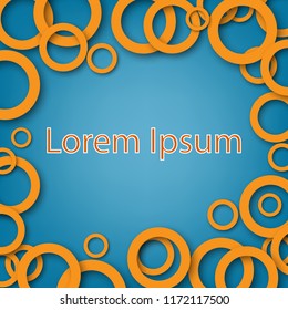 Abstract vector background orange circles with drop shadows EPS10. Business or technology presentation design template, brochure or flyer pattern, or geometric web banner
