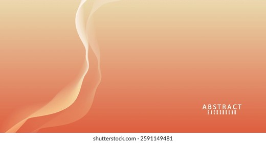 Abstract vector background with orange gradient wavy lines. Vector Illustration
