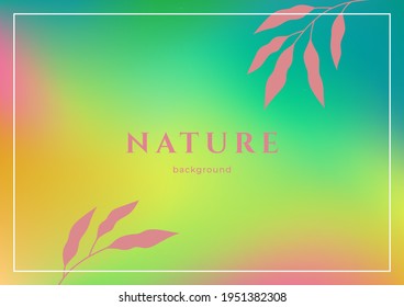 Abstract vector background in orange, green, pink, coral and turquoise colors. Beautiful natural gradient for your website, presentation cover or poster. Smooth blending of color spots. Bokeh effect.