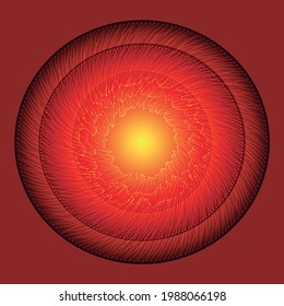 fondo vectorial abstracto de un ojo de huracán anaranjado