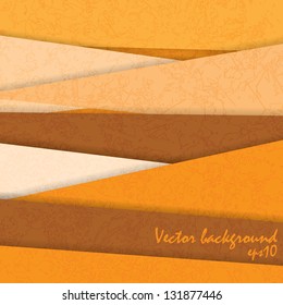 Abstract vector background with orange paper layers