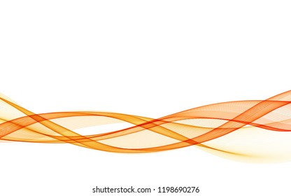 Abstract vector background with orange smooth color wave. Color wavy lines