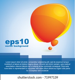 Abstract vector background with an orange speech bubble