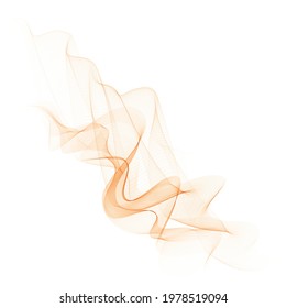 Abstract vector background, orange streams waved lines for brochure, website, flyer design. Transparent smooth wave