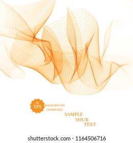 Abstract vector background, orange waved lines for brochure, website, flyer design.