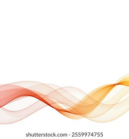 Abstract vector background, orange waved lines for brochure, website, flyer design. Transparent smooth wave. eps 10