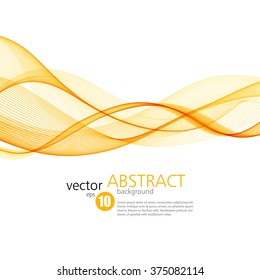 Abstract vector background, orange waved lines for brochure, website, flyer design.  illustration eps10