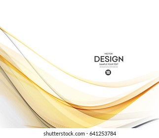 Abstract vector background, orange waved lines for brochure, website, flyer design. Transparent wave. Science or technology design
