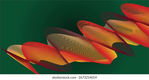 Abstract vector background with orange wavy lines