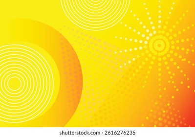 abstract vector background with orange-yellow gradient, shapes, and halftone dot texture. Ideal for banners, posters, brochures, and digital templates. Vector file included.