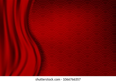 Abstract vector background oriental cloth or liquid wave or wavy folds of grunge silk texture satin velvet material, luxurious background with elegant pattern wallpaper