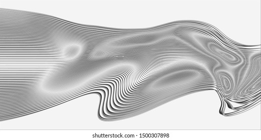 Abstract vector background. Original texture from curved lines.