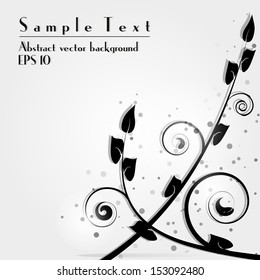 Abstract vector background with ornamental floral elements and swirls