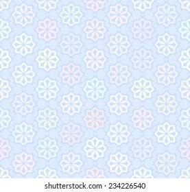 Abstract vector background Ornamental flowers seamless texture Blue