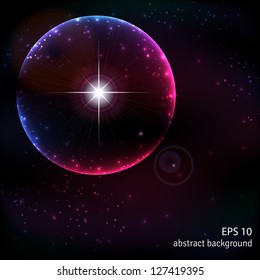Abstract vector background. Outer space and the explosion of a supernova.