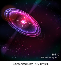 Abstract vector background. Outer space and quasar.