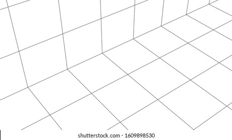 Abstract vector background, outline style. Banner for your content. 3D illustration